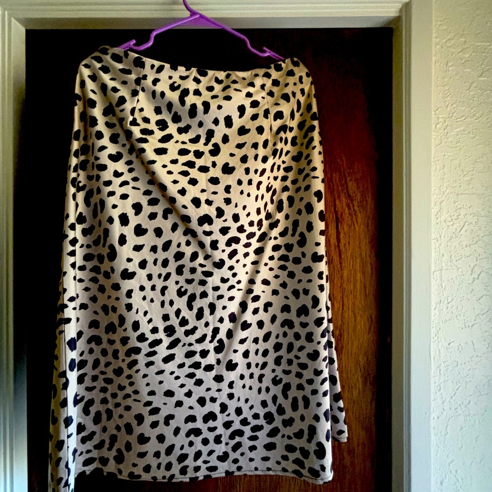 Silky satiny animal print skirt